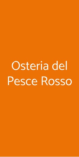 Osteria Del Pesce Rosso, Montaione
