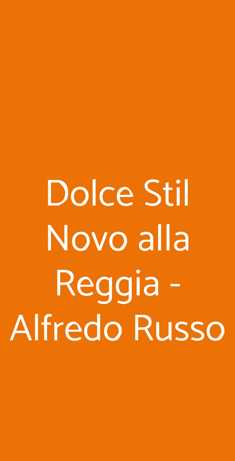 Dolce Stil Novo alla Reggia - Alfredo Russo Venaria Reale menù 1 pagina