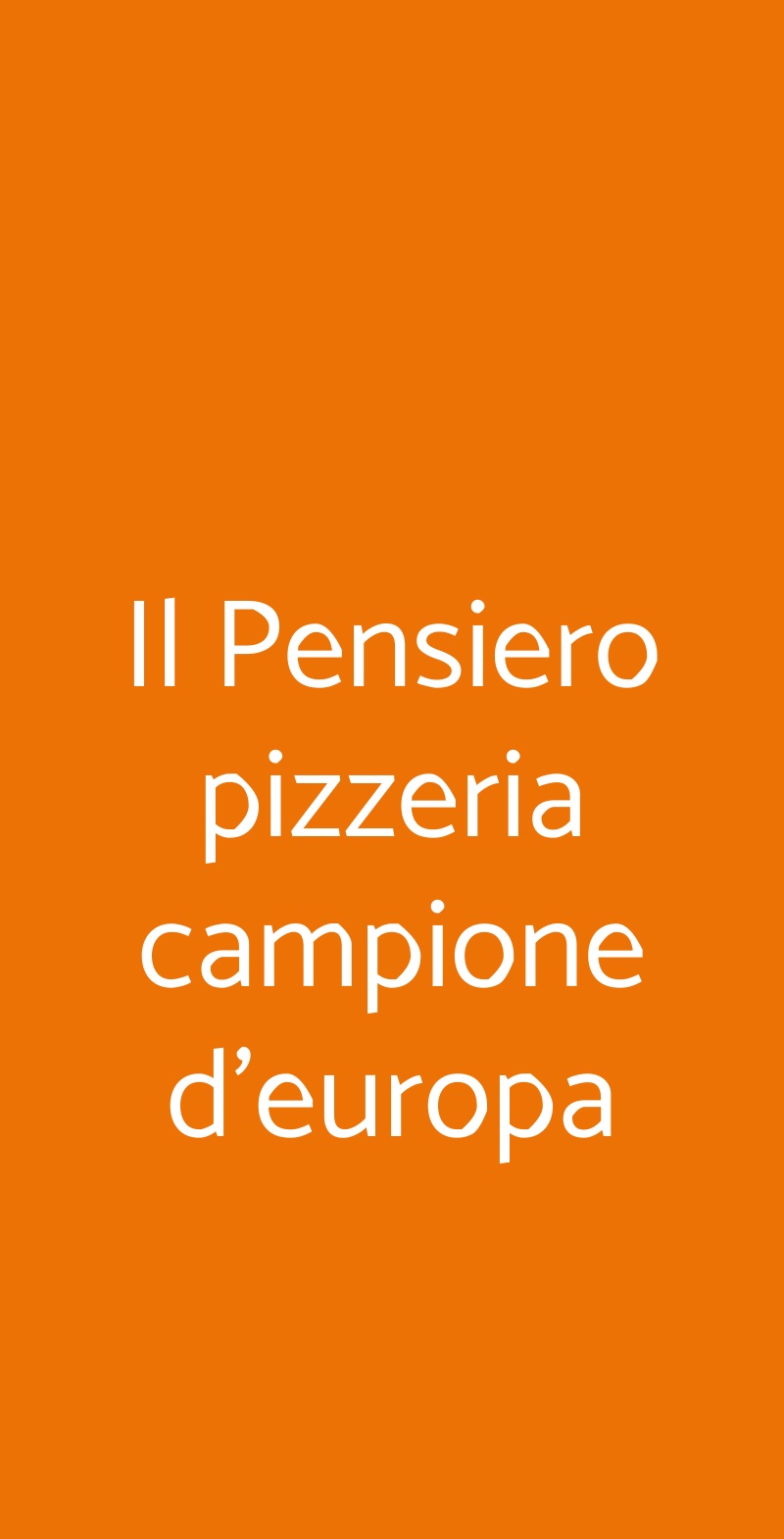 Il Pensiero pizzeria campione d'europa Torino menù 1 pagina