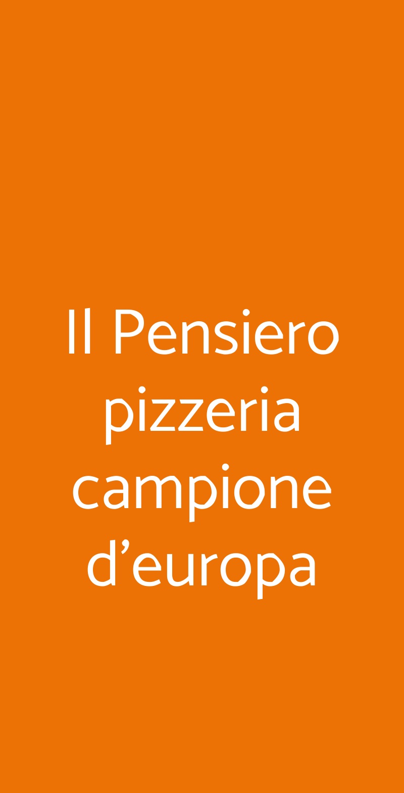 Il Pensiero Pizzeria Campione D'europa, Torino