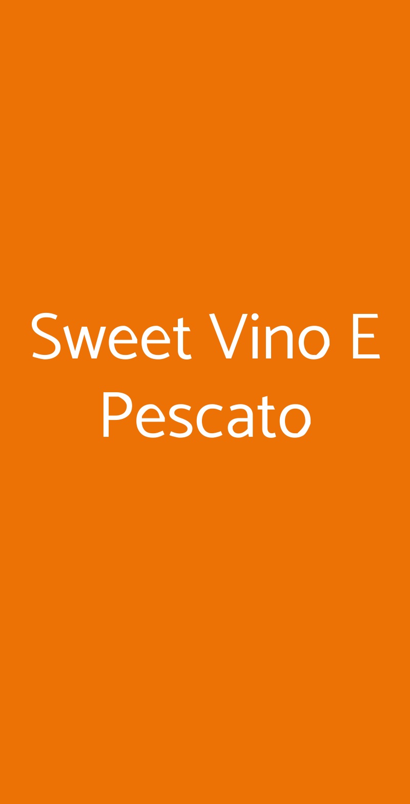 Sweet Vino E Pescato Firenze menù 1 pagina