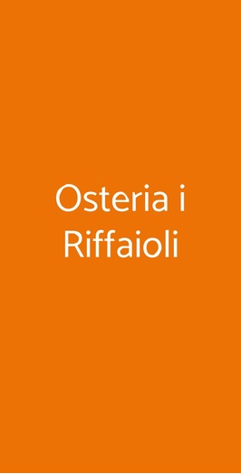 Osteria I Riffaioli, Firenze