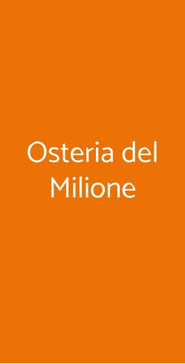 Osteria Del Milione, Firenze
