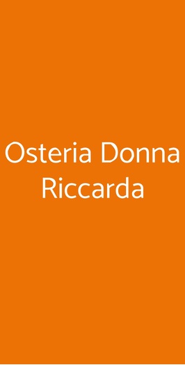 Osteria Donna Riccarda, Empoli