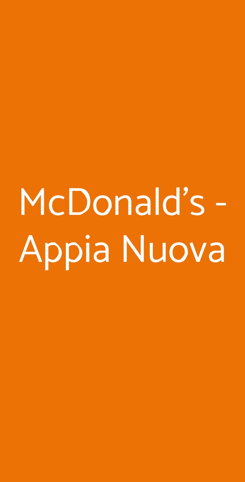 McDonald's -  Appia Nuova Roma menù 1 pagina