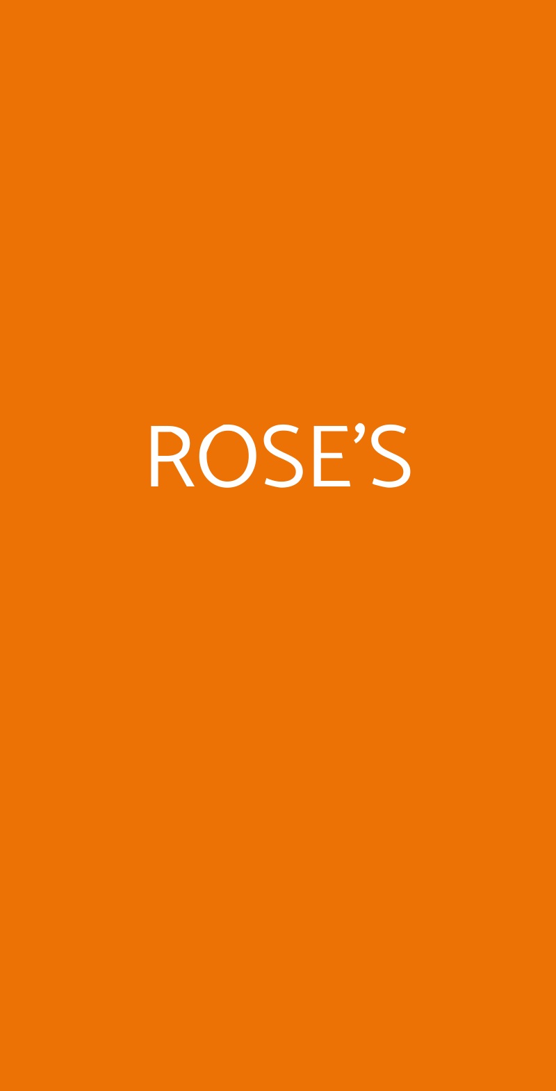 ROSE'S Firenze menù 1 pagina