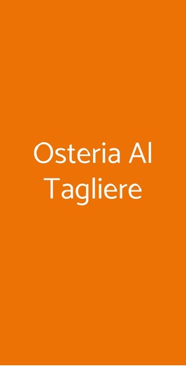 Osteria Al Tagliere, Torino
