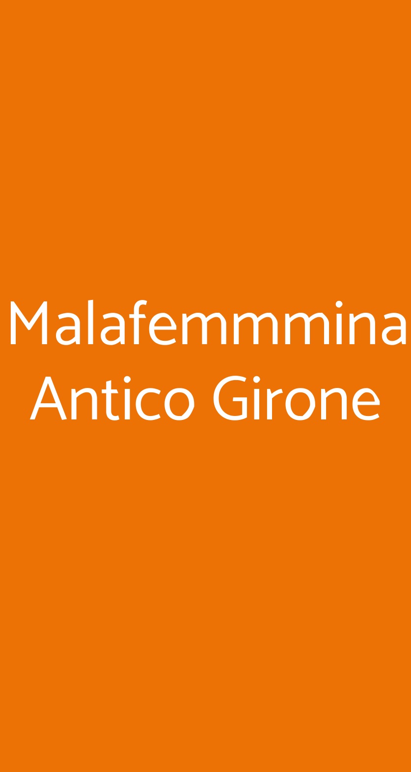 Malafemmmina Antico Girone Fiesole menù 1 pagina