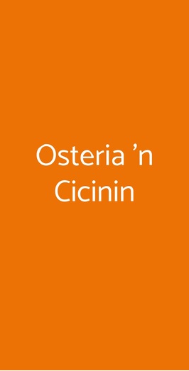 Osteria 'n Cicinin, Torino