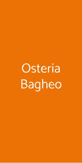 Osteria Bagheo, Campi Bisenzio