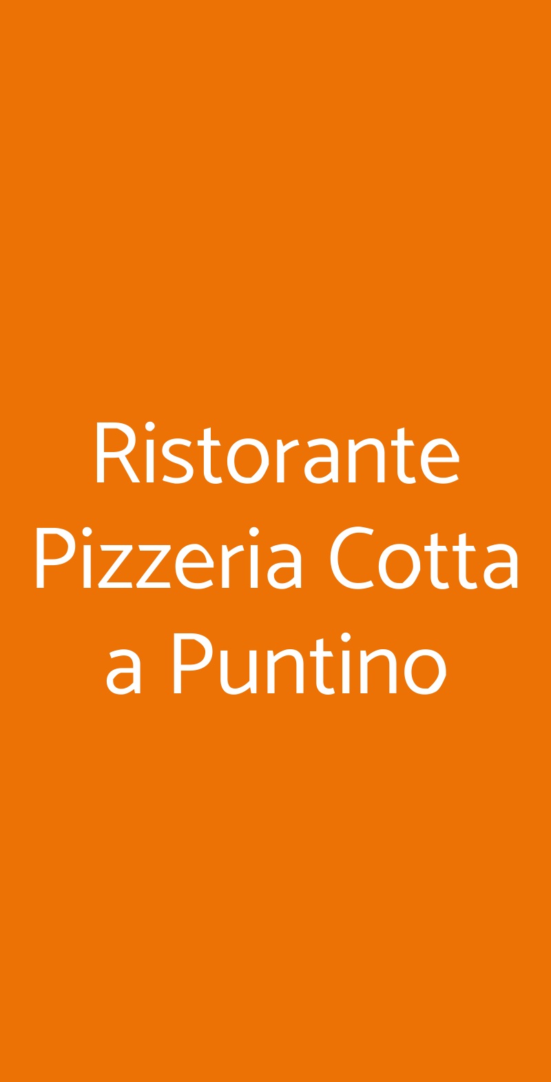 Ristorante Pizzeria Cotta a Puntino Firenze menù 1 pagina