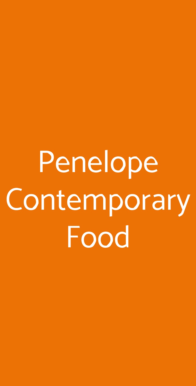 Penelope Contemporary Food Firenze menù 1 pagina
