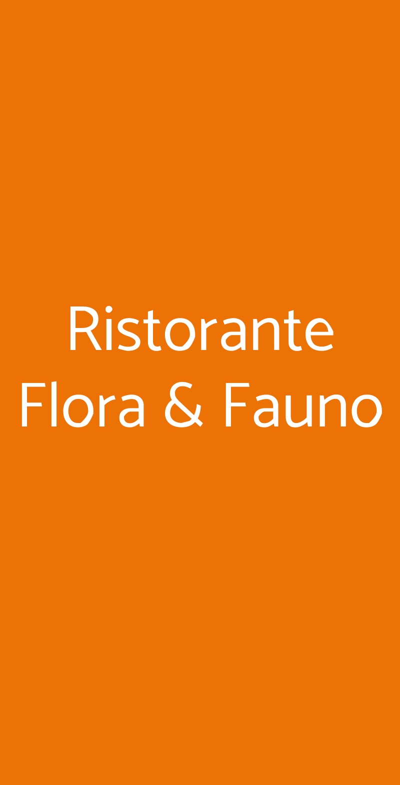 Ristorante Flora & Fauno Firenze menù 1 pagina