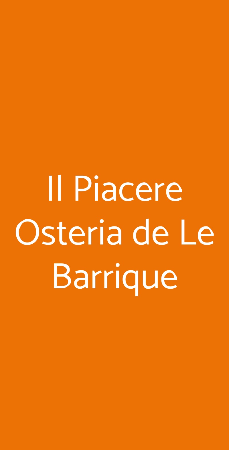 Il Piacere Osteria de Le Barrique Firenze menù 1 pagina