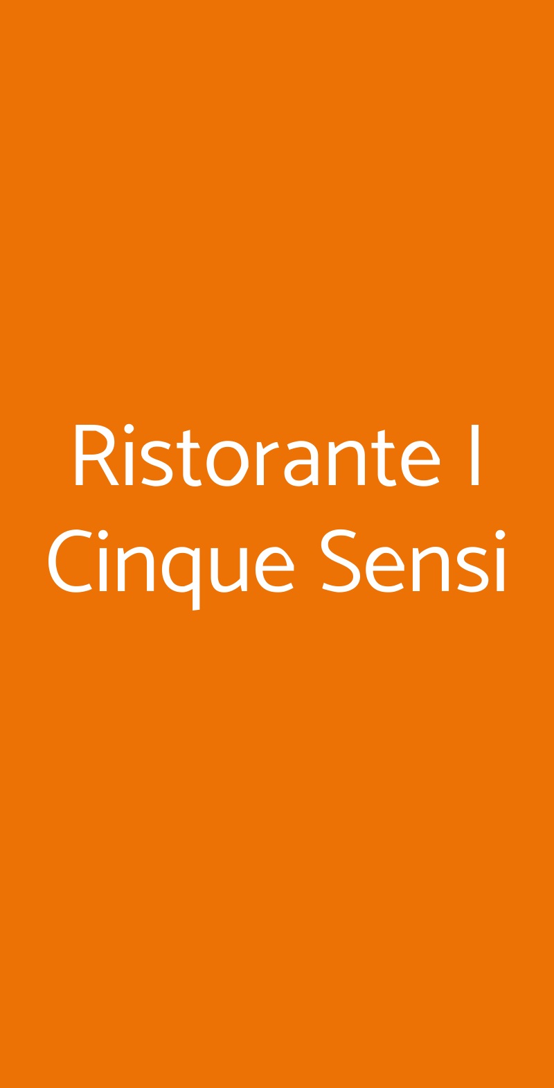 Ristorante I Cinque Sensi Firenze menù 1 pagina