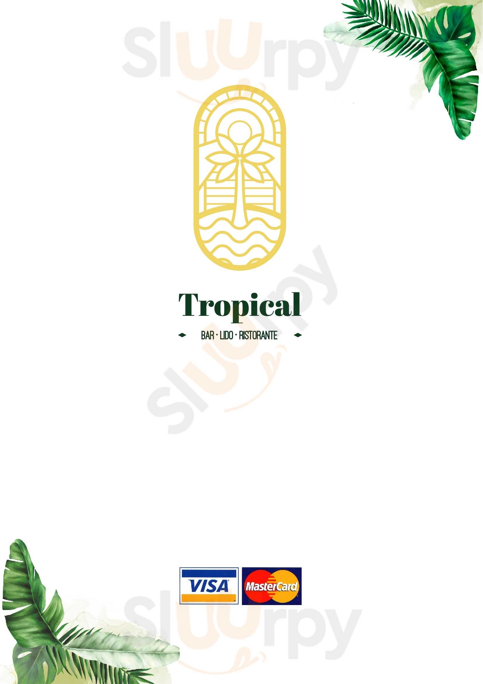 Lido Tropical Tropea menù 1 pagina