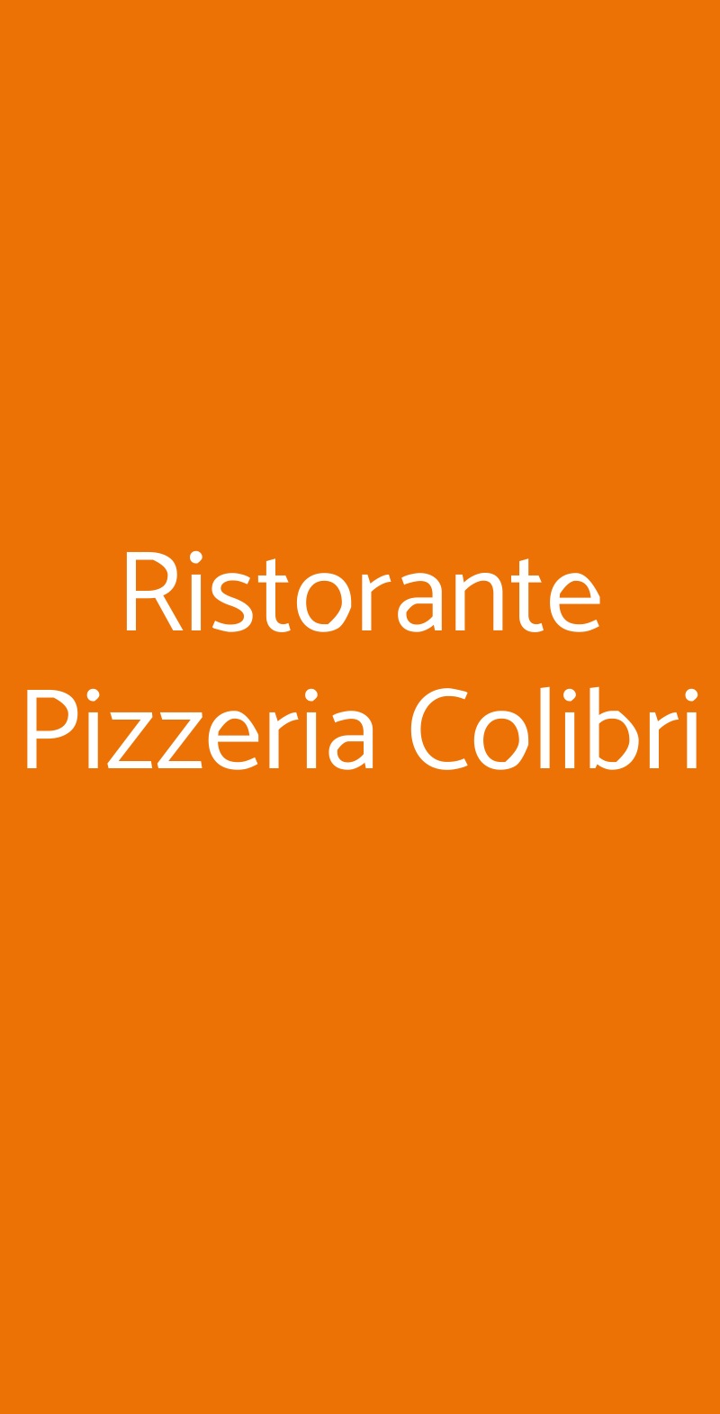 Ristorante Pizzeria Colibri Torino menù 1 pagina