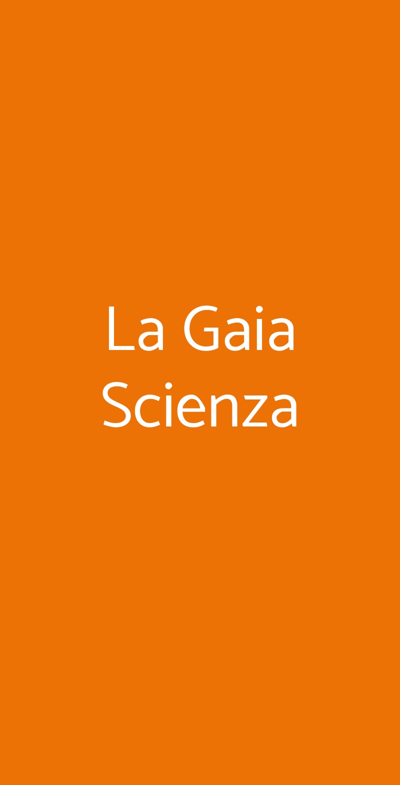La Gaia Scienza Torino menù 1 pagina