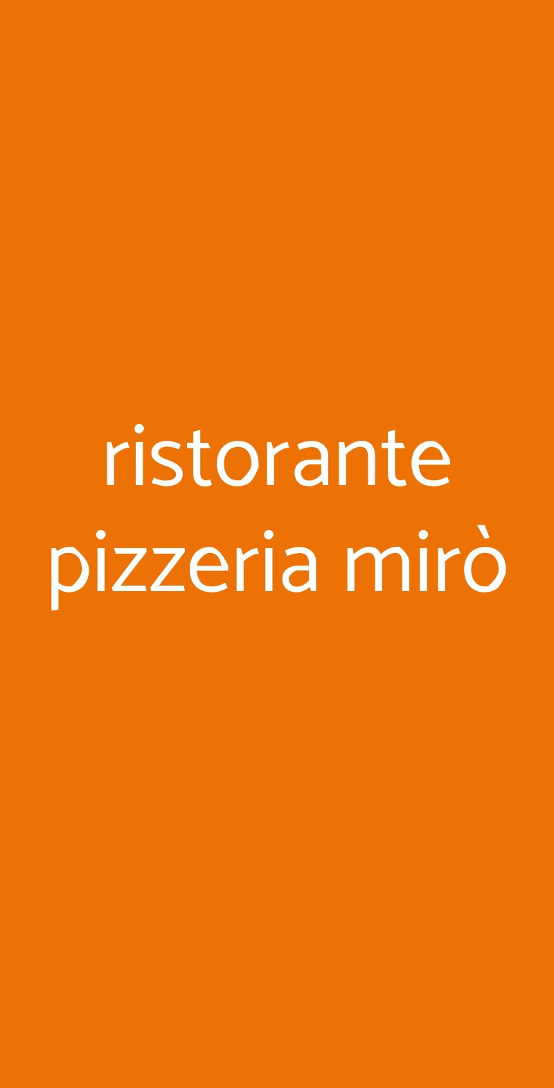 ristorante pizzeria mirò Torino menù 1 pagina