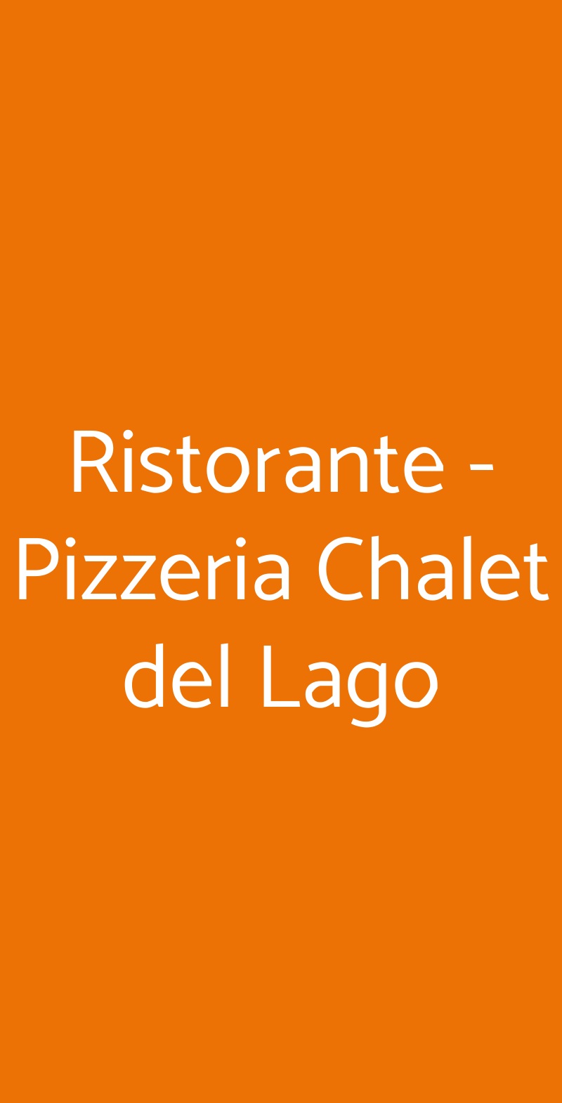 Ristorante - Pizzeria Chalet del Lago Avigliana menù 1 pagina
