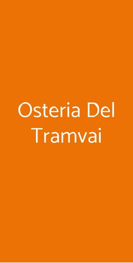 Osteria Del Tramvai, Torino
