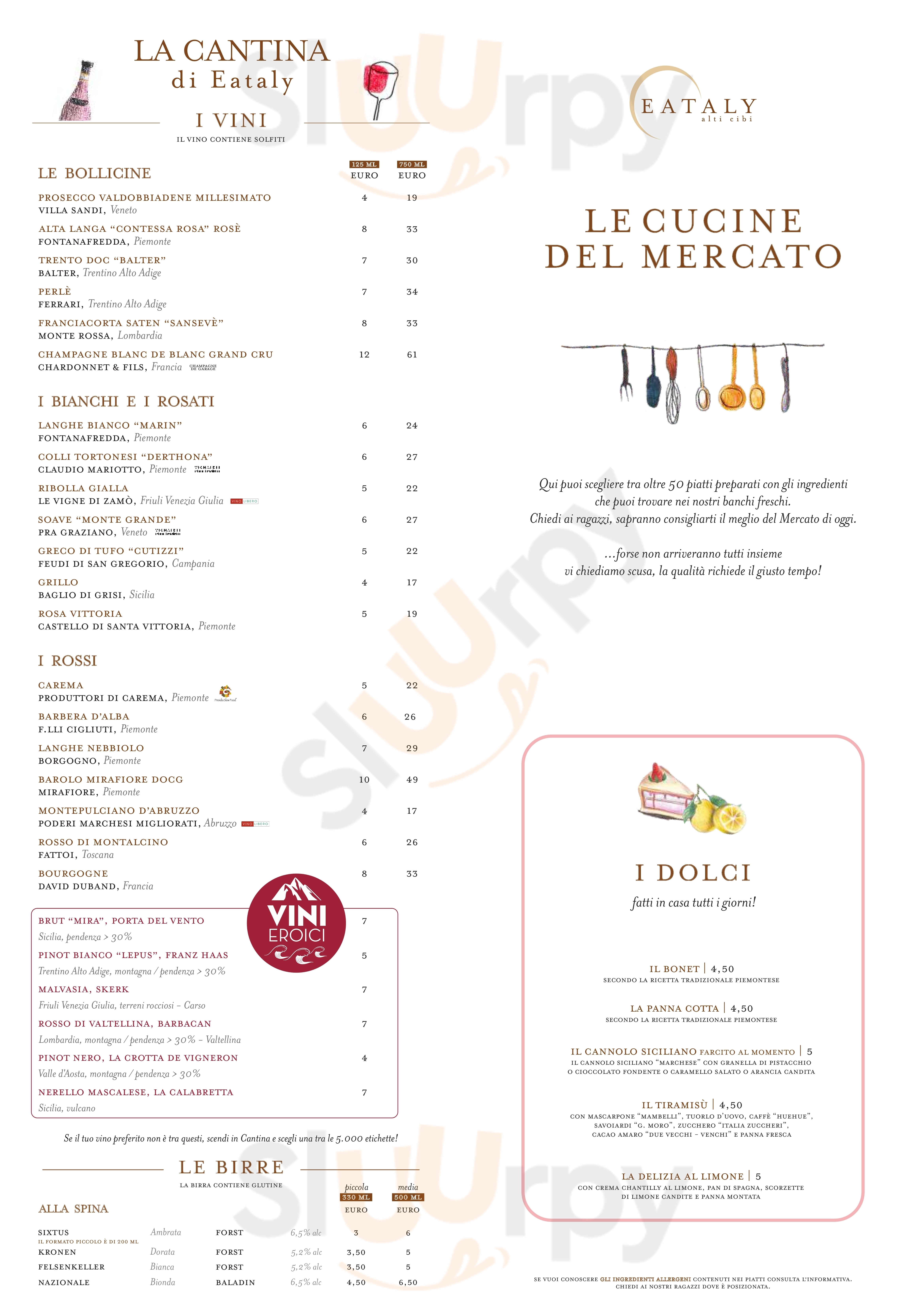 EATALY - Lingotto - I SALUMI E I FORMAGGI Torino menù 1 pagina