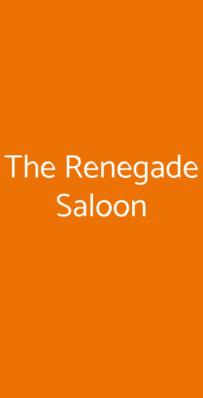 The Renegade Saloon Moncalieri menù 1 pagina
