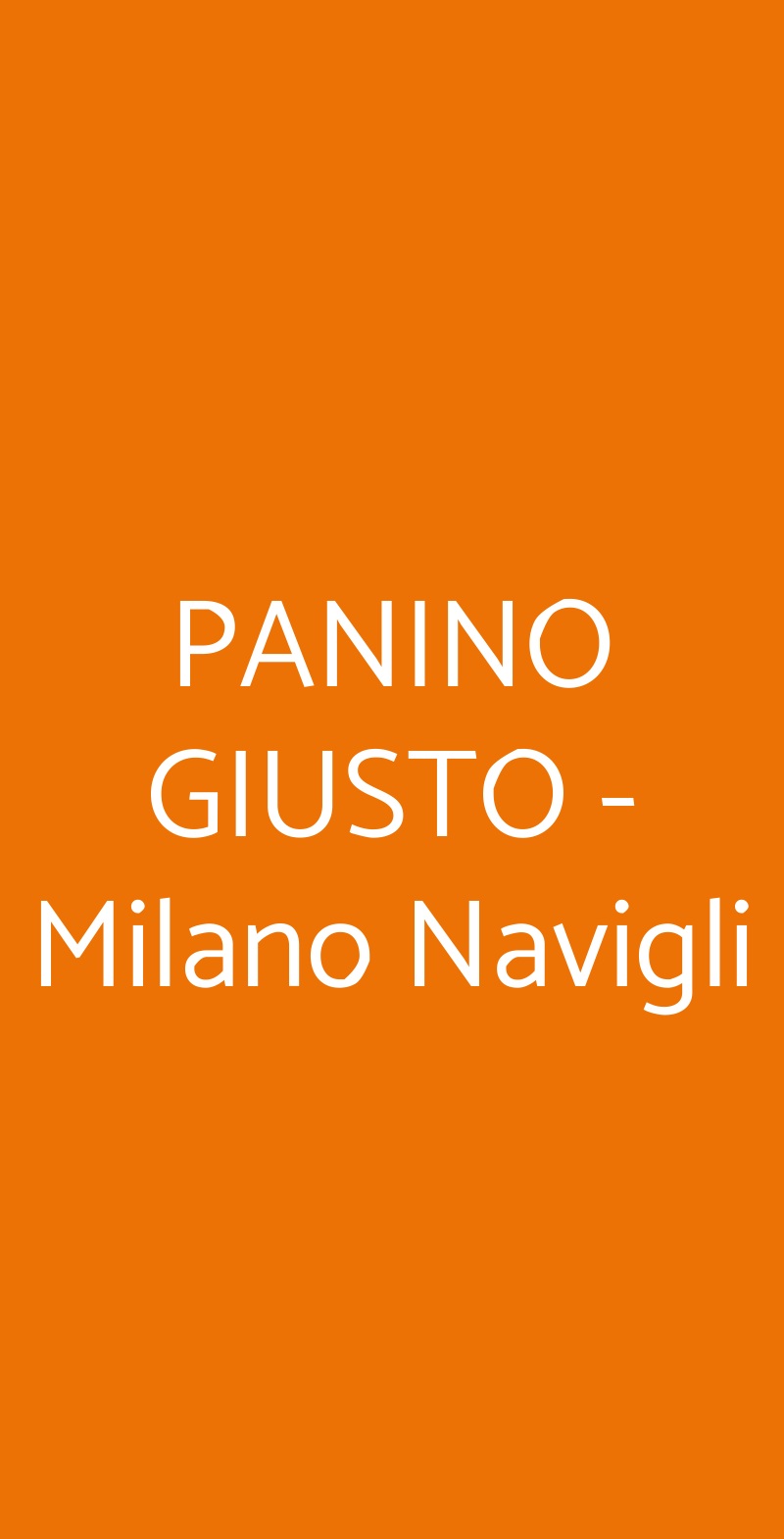 PANINO GIUSTO - Milano Navigli Milano menù 1 pagina