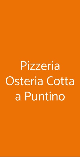 Pizzeria Osteria Cotta A Puntino