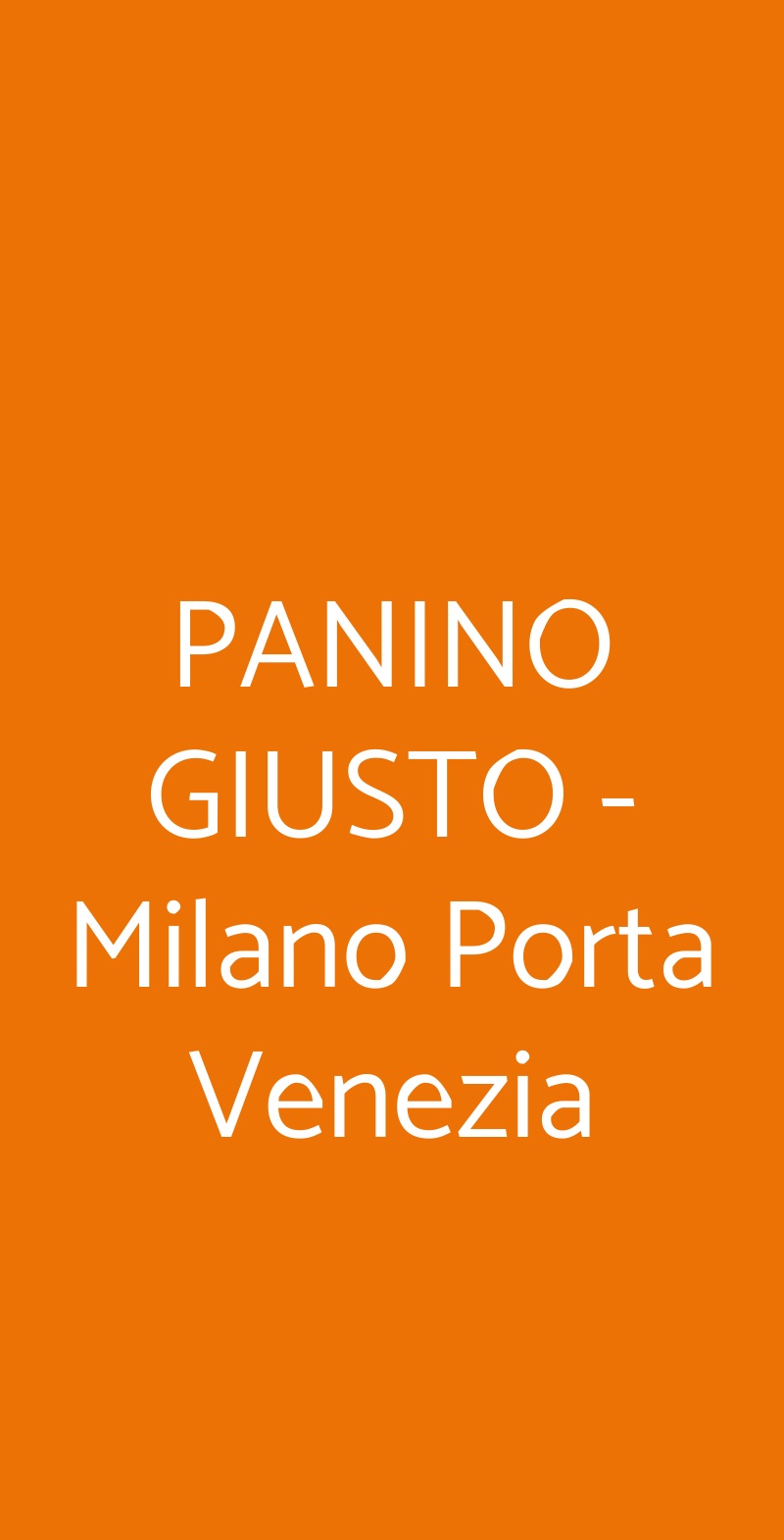 PANINO GIUSTO - Milano Porta Venezia Milano menù 1 pagina