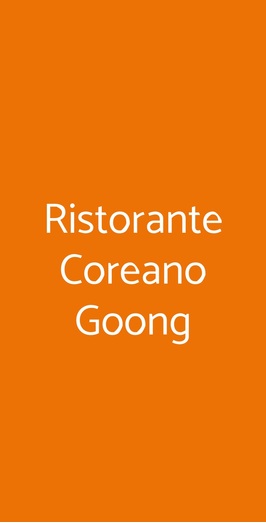 Ristorante Coreano Goong, Firenze