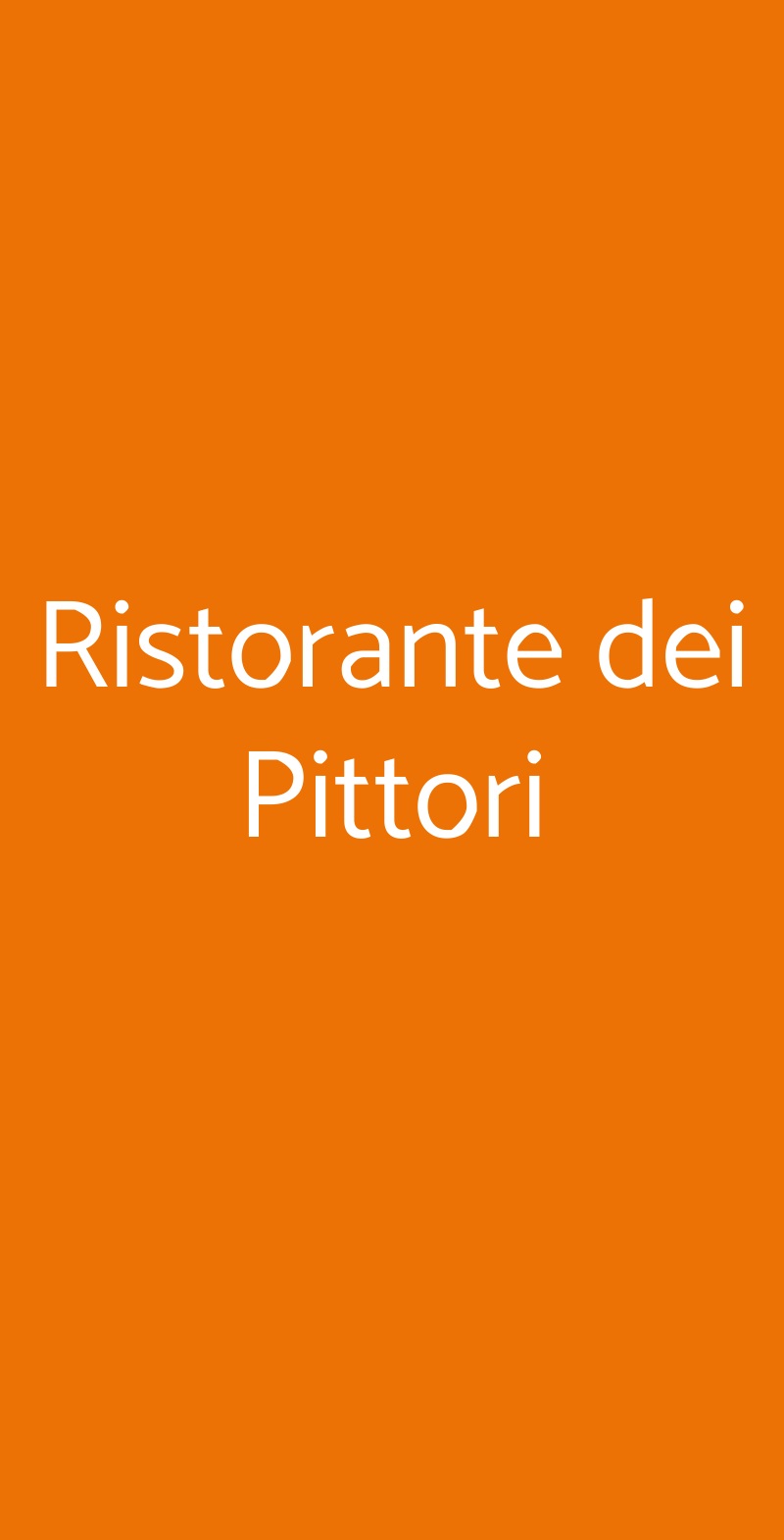 Ristorante dei Pittori Torino menù 1 pagina