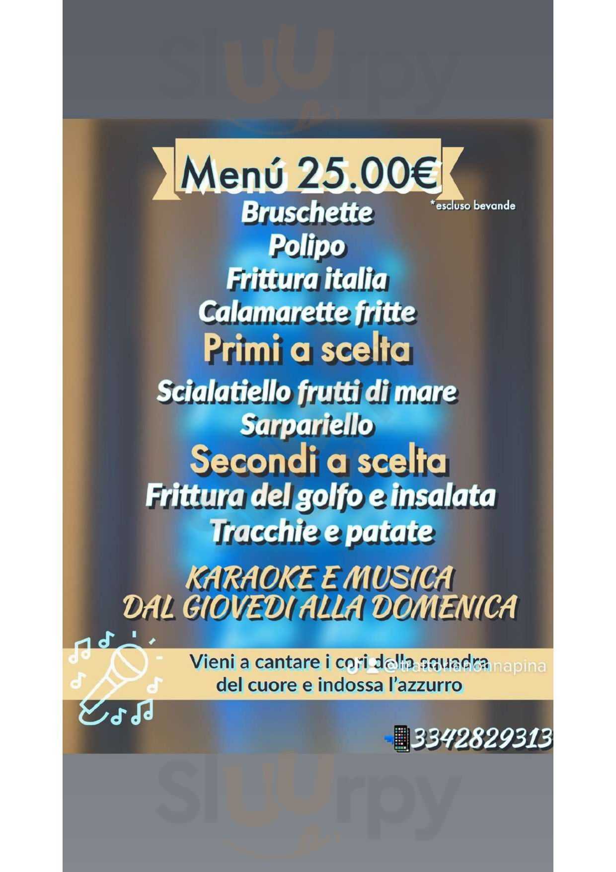 TRATTORIA NONNA PINA Sorianello menù 1 pagina