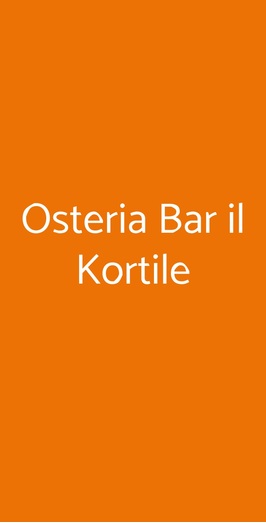 Osteria Bar Il Kortile, Firenze