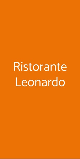 Ristorante Leonardo, Vinci