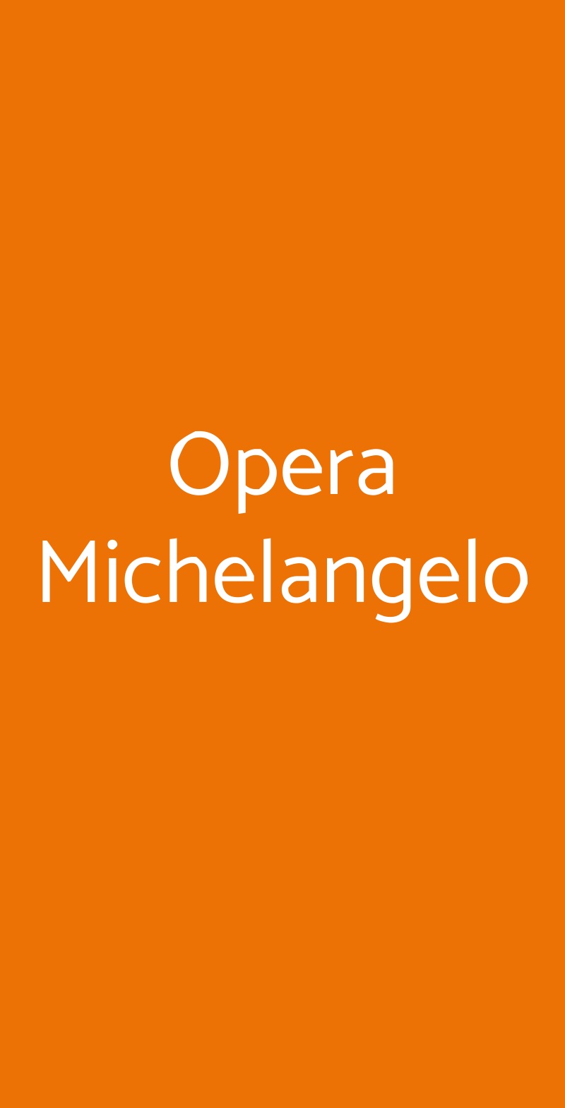 Opera Michelangelo Firenze menù 1 pagina