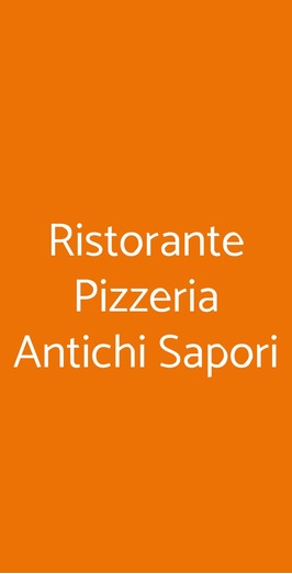 Ristorante Pizzeria Antichi Sapori, Fiano