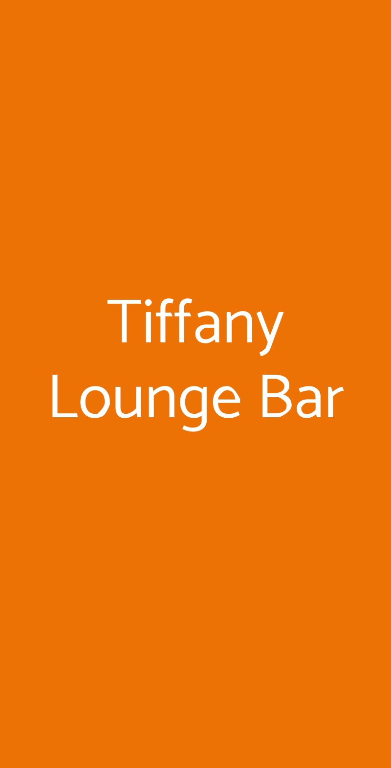 Tiffany Lounge Bar Torino menù 1 pagina