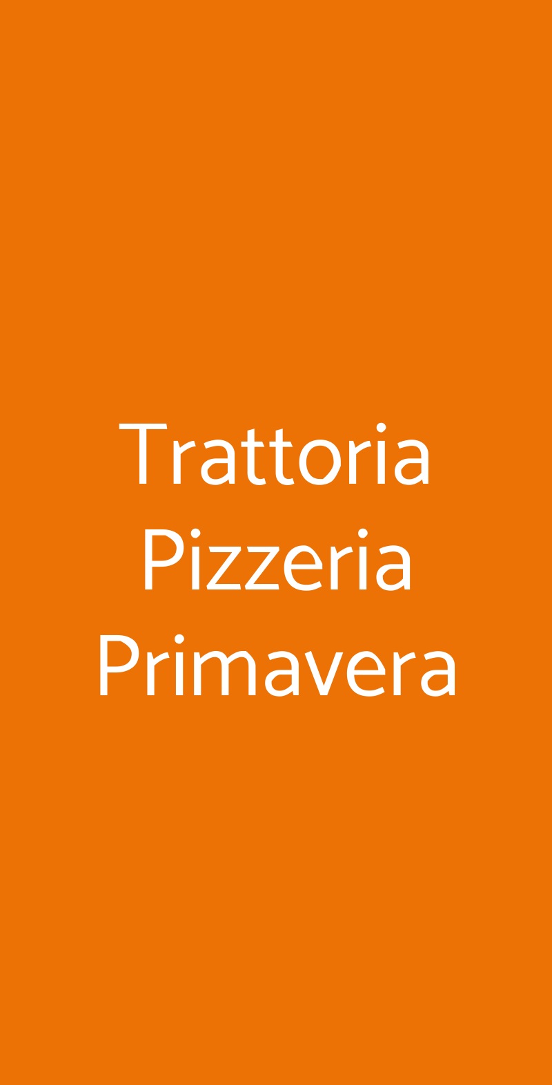 Trattoria Pizzeria Primavera Firenze menù 1 pagina
