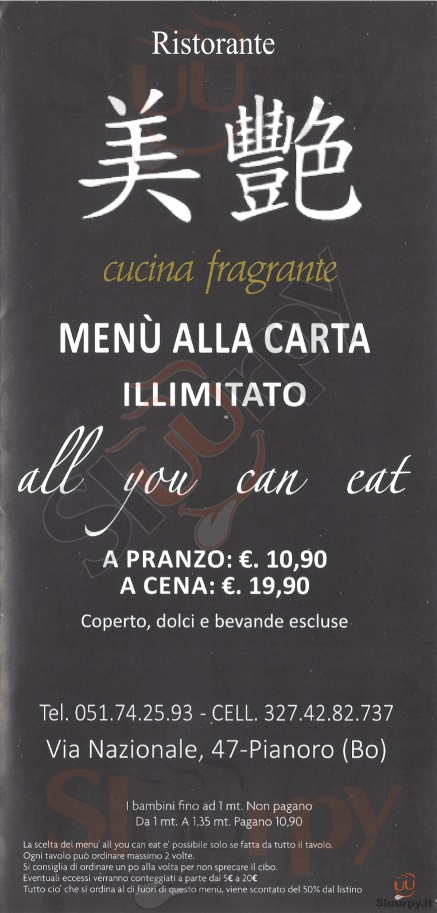 ALL YOU CAN EAT WOK Pianoro menù 1 pagina