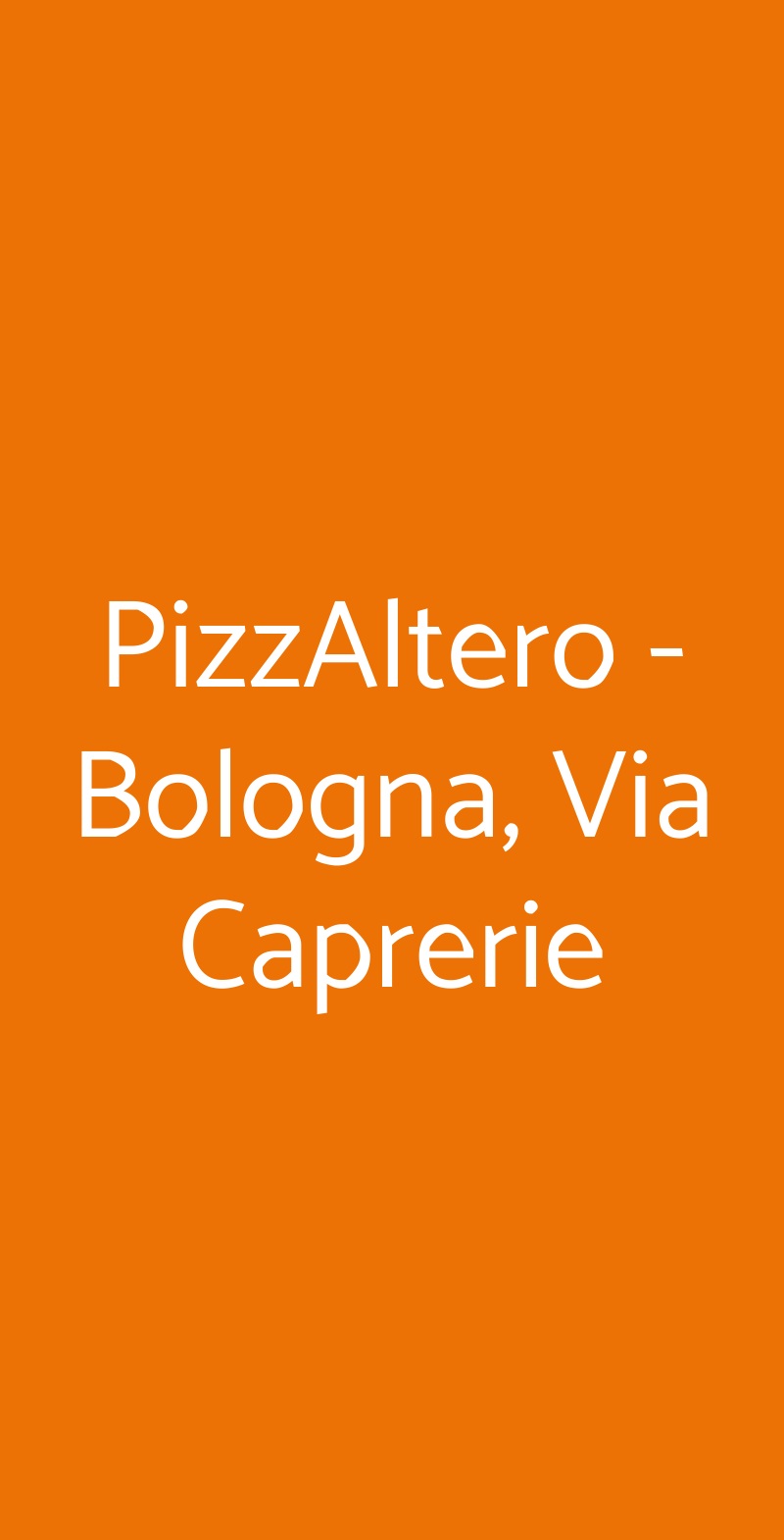 PizzAltero - Bologna, Via Caprerie Bologna menù 1 pagina