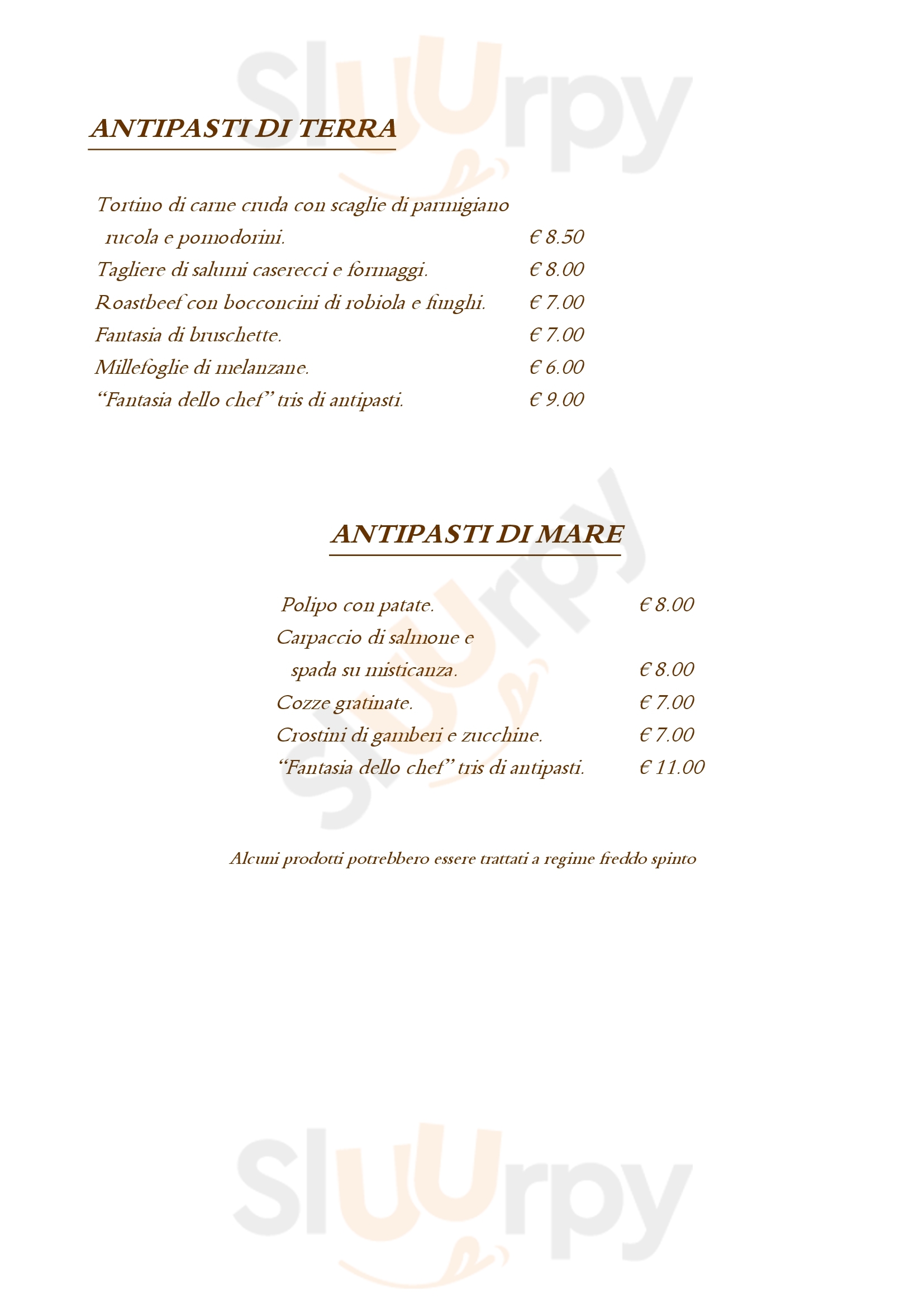 Ristorante Pizzeria Laghetto delle Valli Cafasse menù 1 pagina