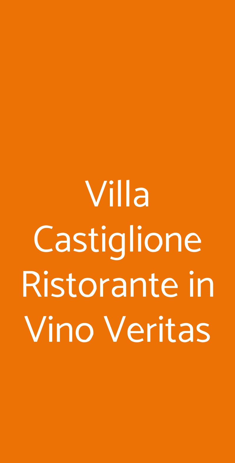 Villa Castiglione Ristorante in Vino Veritas Impruneta menù 1 pagina