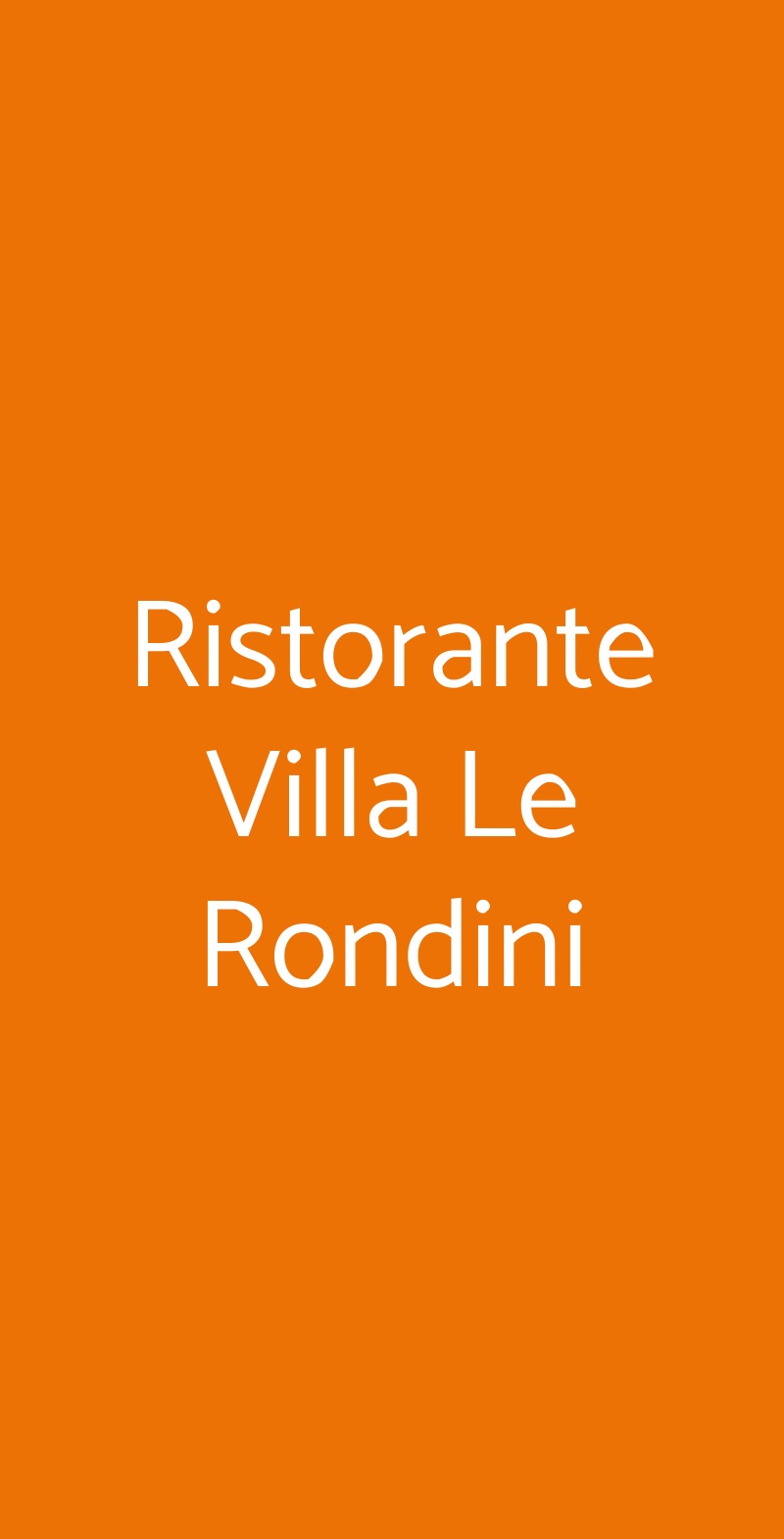 Ristorante Villa Le Rondini Firenze menù 1 pagina