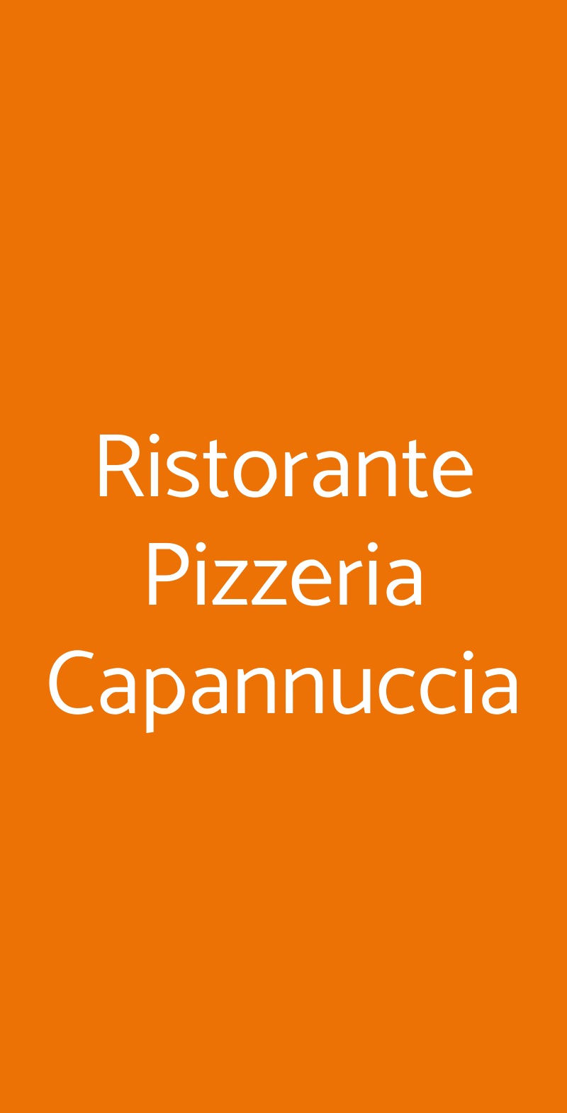 Ristorante Pizzeria Capannuccia Scandicci menù 1 pagina
