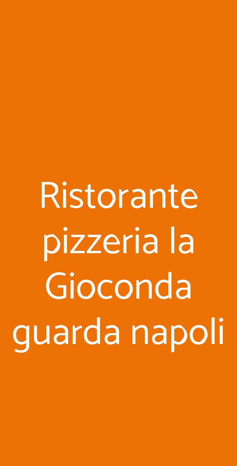 Ristorante pizzeria la Gioconda guarda napoli Firenze menù 1 pagina