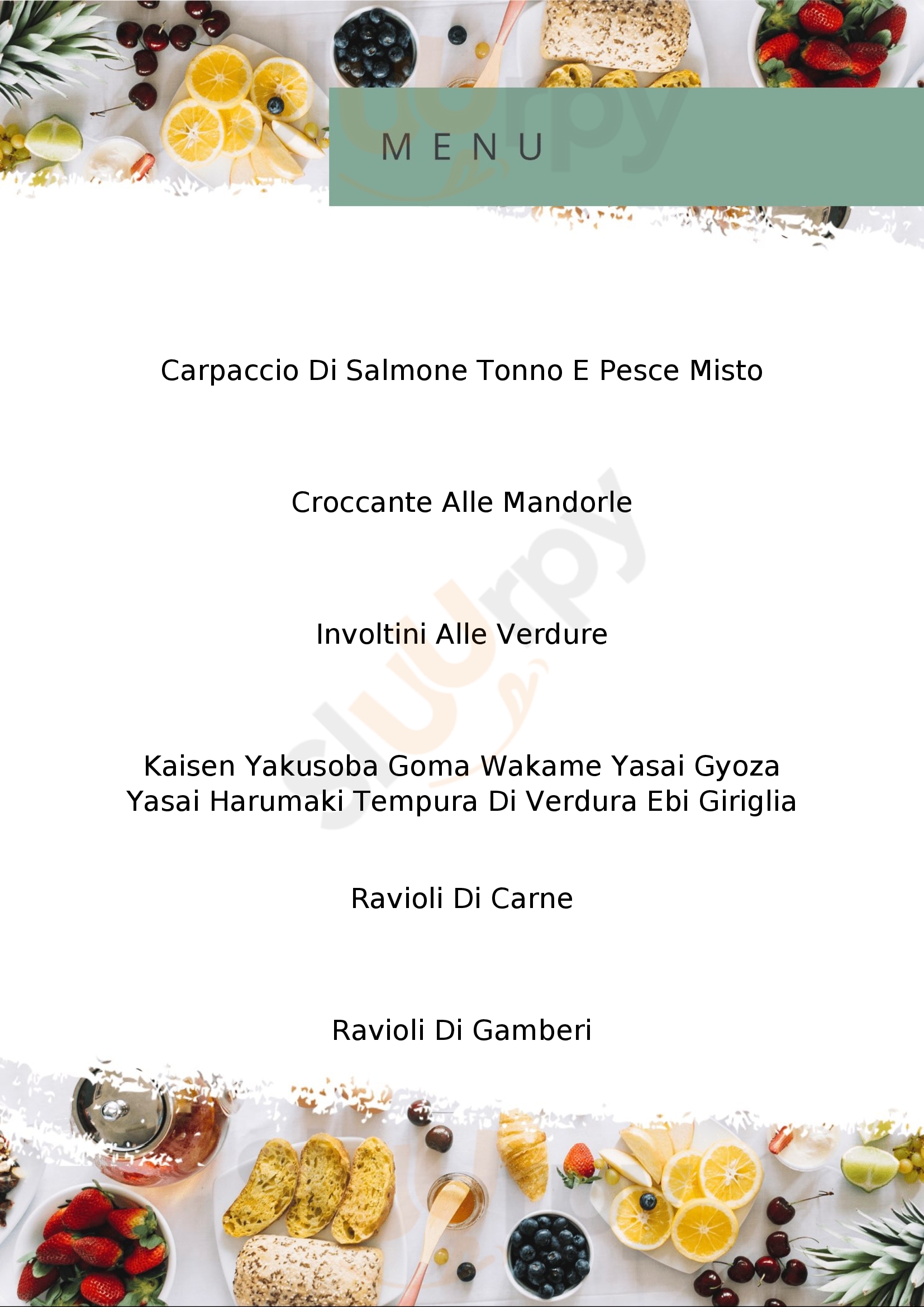 Ristorante giapponese Sakura Cagliari menù 1 pagina