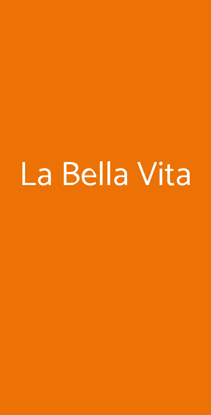 La Bella Vita Firenze menù 1 pagina