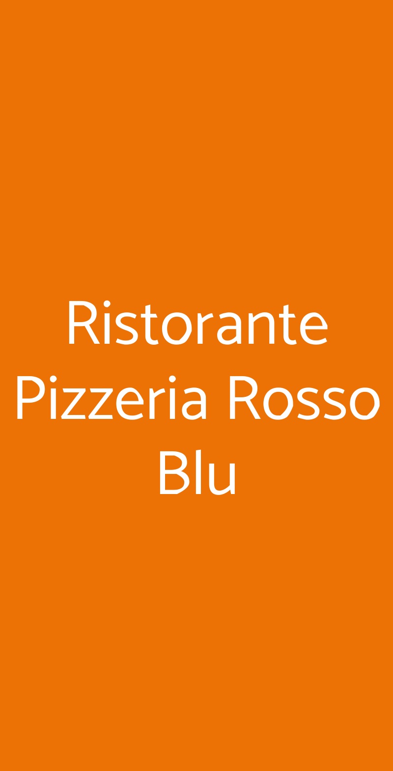 Ristorante Pizzeria Rosso Blu Firenze menù 1 pagina