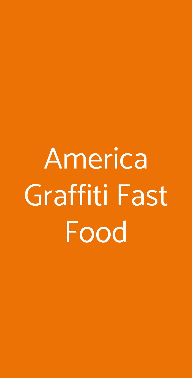 America Graffiti Fast Food  Forlimpopoli menù 1 pagina